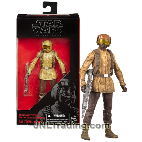 Year 2015 Star Wars The Black Series The Force Awakens 6 Inch Figure - RESISTANCE TROOPER B4595 with Moveable Helmet Cover and Blaster Rifle