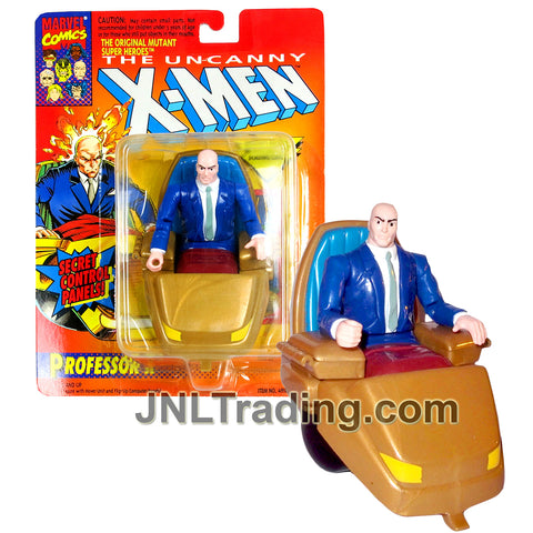 Year 1993 Marvel Comics The Uncanny X-Men Series 5 Inch Figure - PROFESSOR X with Hover Unit, Computer Panels and Trading Card