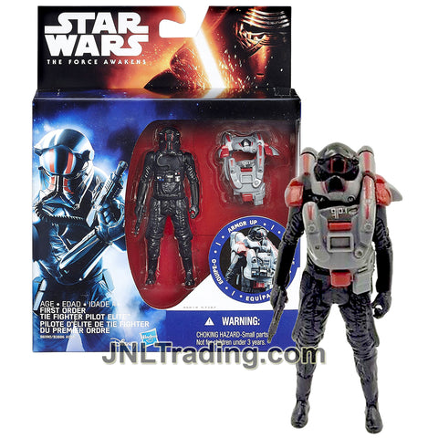 Year 2015 Star Wars The Force Awakens Armor Up Series 4 Inch Figure - FIRST ORDER TIE FIGHTER PILOT ELITE with Blaster and Armor