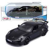 Maisto Special Edition Series 1:18 Scale Die Cast Car Set - Black Sports Coupe PORSCHE 911 GT3 with Spoiler and Display Base