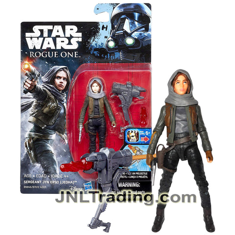 Year 2016 Star Wars Rogue One Series 4 Inch Tall Figure - SERGEANT JYN ERSO (JEDHA) with Blaster Gun and Shoulder Missile Launcher