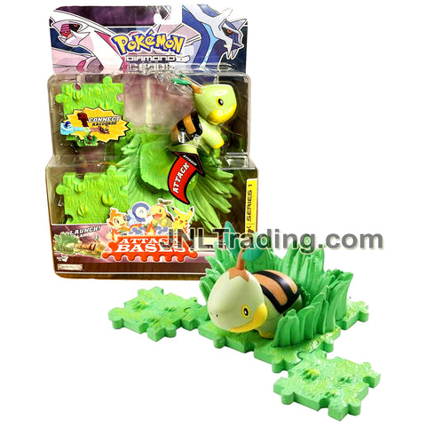 Year 2007 PokeMon Diamond and Pearl Attack Bases Series 3 Inch Tall Figure - TURTWIG with Launch Base