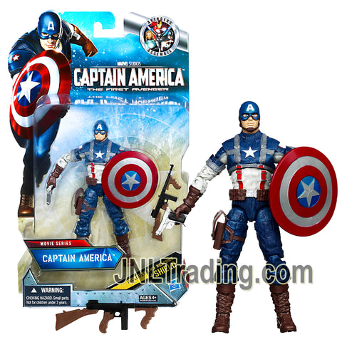 Year 2011 Marvel Captain America The First Avenger Exclusive 6 Inch Figure - Movie Series CAPTAIN AMERICA with Shield, Rifle and Gun