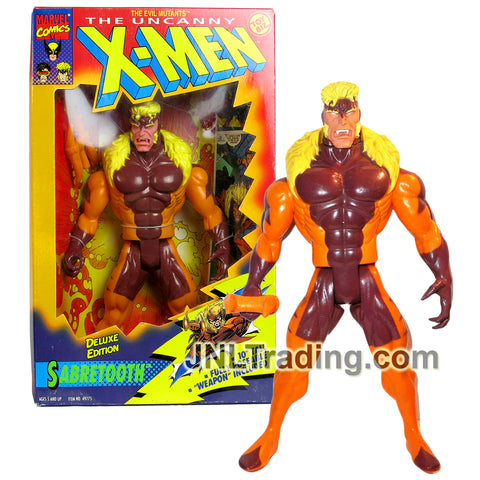 Year 1993 Marvel Comics X-Men Deluxe Edition 10 Inch Tall Figure - SABRETOOTH with Claw Weapon