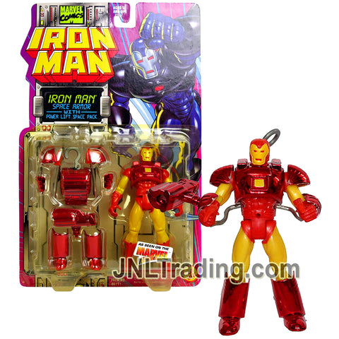 Year 1995 Marvel Comics IRON MAN Series 5 Inch Figure - SPACE ARMOR IRON MAN with Power Lift Space Pack and Missile Launcher