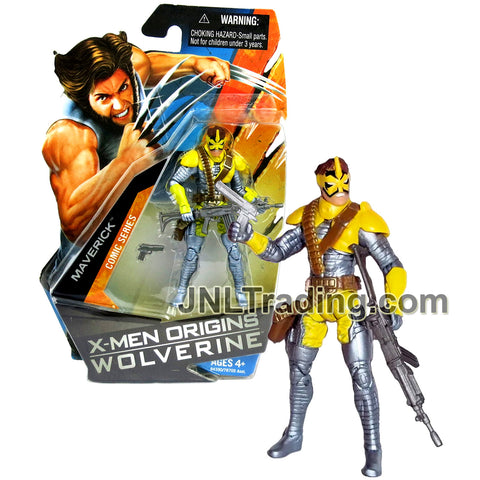 Year 2009 Marvel X-Men Origins Wolverine Series 4 Inch Figure - Comic Series MAVERICK with Rifle and Gun