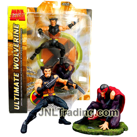 Year 2003 Special Collector Edition 6 Inch Tall Figure - Variant Unmasked ULTIMATE WOLVERINE with Defeated MAGNETO on Display Base