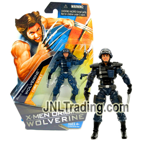 Year 2009 Marvel X-Men Origins Wolverine Series 4 Inch Figure - Comic Series Mission Strike WOLVERINE with Gun