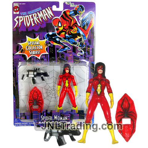 Year 1996 Marvel The Amazing Spider-Man Special Collector Series 5 Inch Figure : SPIDER-WOMAN with Black Widow Assault Gear