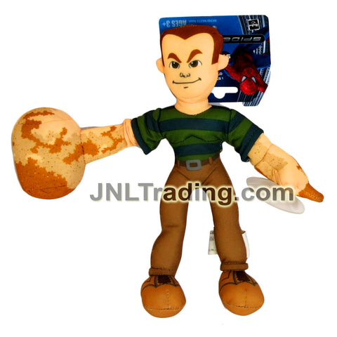 Year 2006 Marvel Spider-Man 3 Wall Clinger 9 Inch Plush Figure : STRETCH HAMMER SANDMAN with Suction Cup