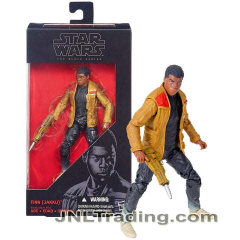 Year 2015 Star Wars The Force Awakens The Black Series 6 Inch Tall Figure - FINN at JAKKU B3835 with Blaster