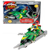 Year 2006 Power Rangers Operation Overdrive Series Vehicle Set - GREEN HOVERTEK CYCLE that Morphs to Chopper with 2 Missiles Plus Green Ranger Figure