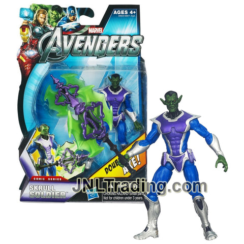 Year 2011 Marvel The Avengers Comic Series 4 Inch Figure #15 - SKRULL SOLDIER with Double-Blade Axe