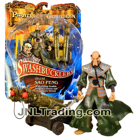 Year 2008 Pirates of the Caribbean Dead Men Tell No Tales Swashbucklers 5" Deluxe Figure - SAO FENG with Firing Double Dragon Cannon & Singapore Sword