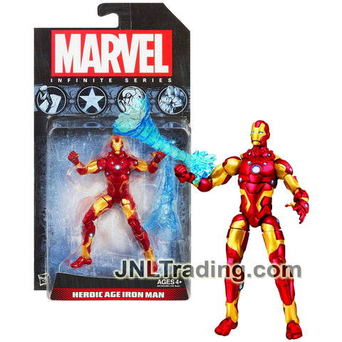 Year 2013 Marvel Infinite Series 4 Inch Tall Action Figure - HEROIC AGE IRON MAN with Repulsor Beam Blast