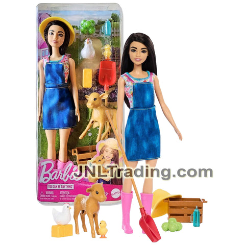 NEW 2023 Barbie You Can Be Anything Doll Hispanic FARMER HRG62 with Farm Animals