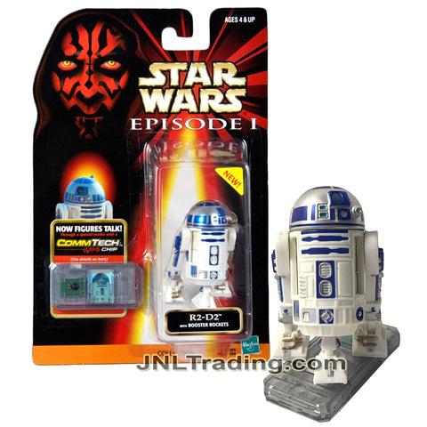 Year 1998 Star Wars The Phantom Menace Series 3 Inch Tall Figure : R2-D2 with Booster Rockets and CommTech Chip