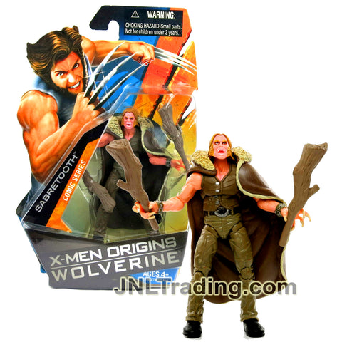 Year 2009 Marvel X-Men Origins Wolverine Comic Series 4 Inch Figure - SABRETOOTH with 2 Clubs and Removable Cape