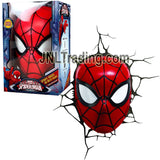 3DLightFX Marvel Ultimate Spider-Man Series Battery Operated 8 Inch Tall 3D Deco Night Light - SPIDEY MASK with Light Up LED Bulbs and Crack Sticker