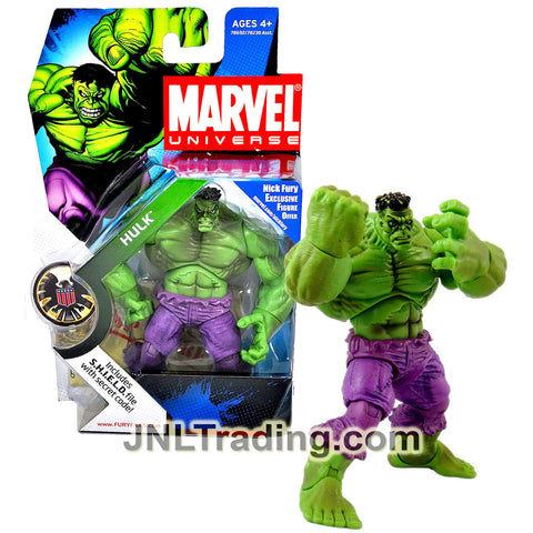 Year 2008 Marvel Universe 4.5 Inch Figure  Series 1 #13 - Green HULK with Bonus S.H.I.E.L.D File with Secret Code