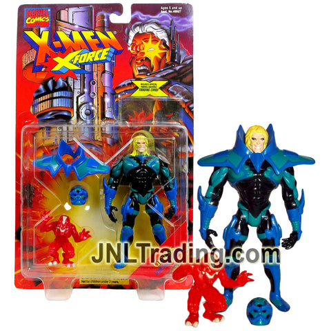 Year 1995 Marvel Comics X-Men X-Force Series 5 Inch Figure - GENESIS with Helmet, Shoulder Armor, Sidekick SPINE and Trading Card