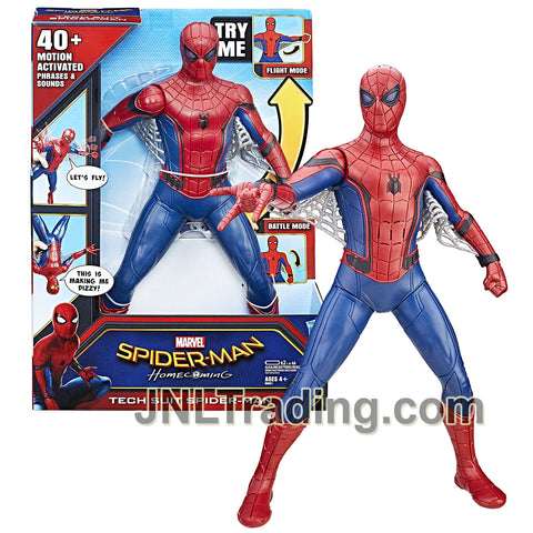 Year 2016 Marvel Homecoming Movie 15 Inch Electronic Figure - TECH SUIT SPIDER-MAN with Light-Up Eyes and 40+ Motion Activated Phrases and Sounds