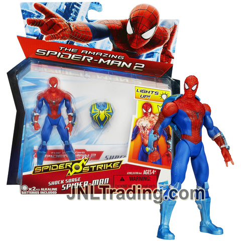 Year 2014 Marvel The Amazing Spider-Man 2 Spider Strike Series 4.5 Inch Figure - SHOCK SURGE SPIDER-MAN with Light-Up Backpack