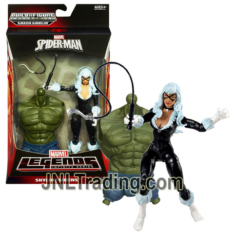 Year 2013 Marvel Legends Infinite Green Goblin Series 7 Inch Figure - Skyline Sirens BLACK CAT (Felicia Hardy) with Claw Whip and Green Goblin's Torso