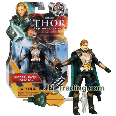 Year 2010 Marvel Thor The Mighty Avenger Basic 4 Inch Figure #08 - HARPOON BLADE FANDRAL with Sabre Sword and Launching Harpoon