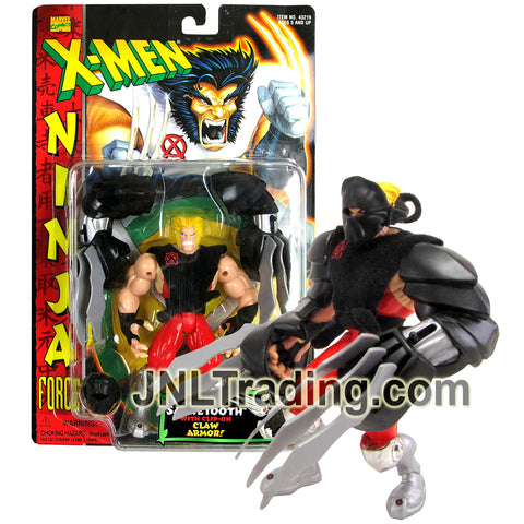 Year 1996 Marvel Comics X-MEN Ninja Force Series 5.5 Inch Figure - NINJA SABRETOOTH with Mask and Clip-On Claw Armor