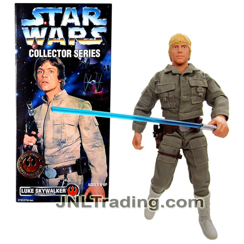 Year 1996 Star Wars Collector Series 12 Inch Figure - LUKE SKYWALKER with Authentically Styled Bespin Fatigues, Blaster and Blue Lightsaber