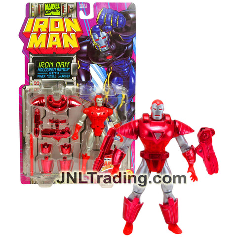 Year 1995 Marvel Comics IRON MAN Series 5 Inch Figure - HOLOGRAM ARMOR IRON MAN with Power Missile Launcher