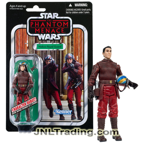 Year 2011 Star Wars Vintage Kenner Reproduction The Phantom Menace Series 4 Inch Tall Action Figure - NABOO ROYAL GUARD with Blaster Pistol