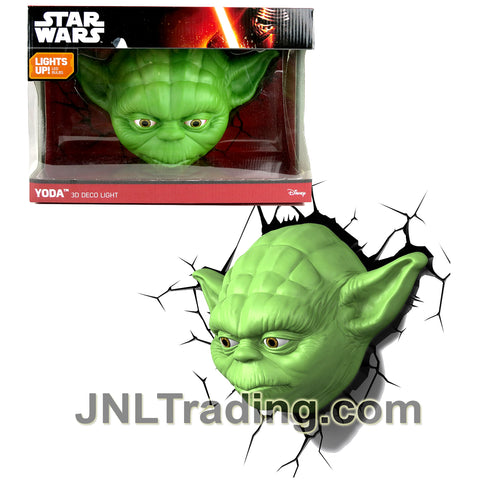 3DLightFX Star Wars Series Battery Operated 3D Deco Night Light : YODA Head with Light Up LED Bulbs