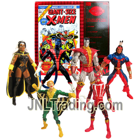 Year 1997 Marvel Comics Collector Edition Giant-Size X-Men 6 Pack Figure Set - STORM, COLOSSUS, NIGHTCRAWLER, SUNFIRE, BANSHEE and THUNDERBIRD