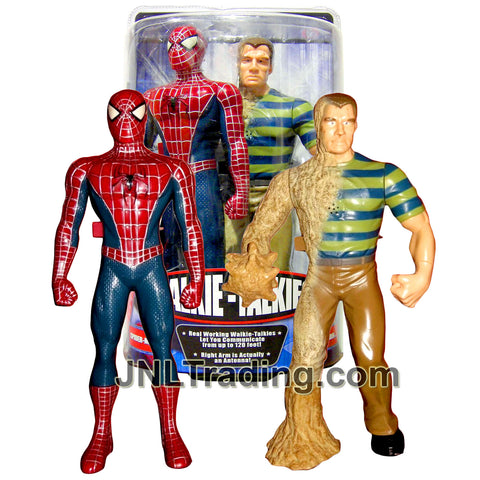 Year 2006 Marvel Spider-Man 3 Movie Series 12 Inch Tall Walkie-Talkies Figure Set : SPIDER-MAN and SANDMAN