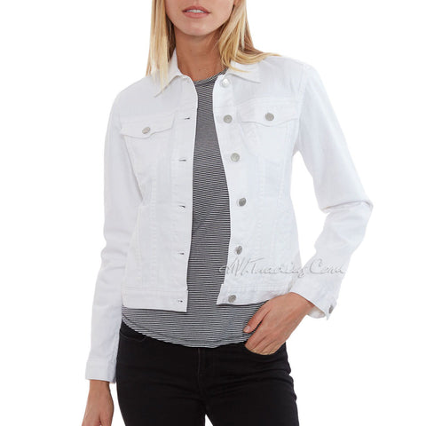 Woman Within Plus Size Long Stretch Denim Jacket Oversized Jean Jacket - 34  W, White - Walmart.com