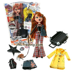 MGA Entertainment Bratz Pretty N Punk Series 10 Inch Doll - MEYGAN with 2  Sets of Outift, Yellow Trench Coat, Pet Puppy Dog with Leash and Suitcase