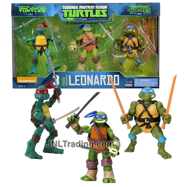 Year 2014 Teenage Mutant Ninja Turtles Exclusive 3 Pack 5 Inch Tall Fi 