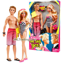 Year 2010 Barbie She Said Yes Series 12 Inch Doll with Caucasian Model  BARBIE and KEN T7431 Together Again