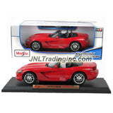 Maisto Special Edition Series 1:18 Scale Die Cast Car - Red Color Sports Coupe DODGE VIPER SRT-10 with Display Base (Car Dimension: 9" x 4" x 2-1/2")