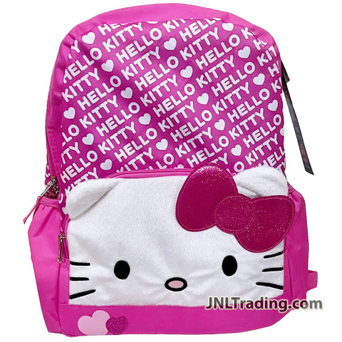 Sanrio Hello Kitty Heart School Backpack with 2 Compartments, 2 Side Pocket  and Adjustable Padded Shoulder Straps