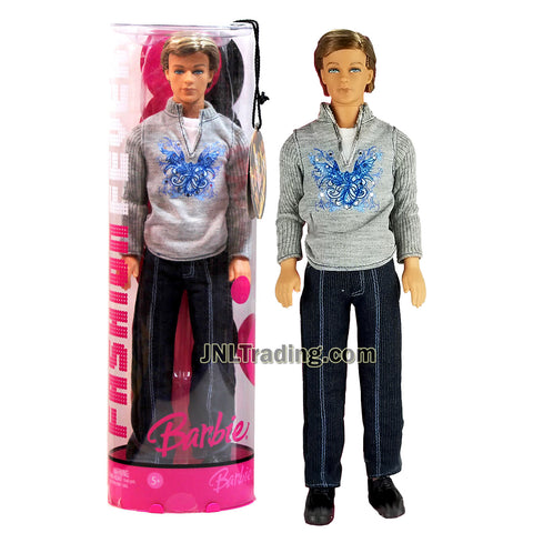 Year 2006 Barbie Fashion Fever Series 12 Inch Doll - Caucasian Model KEN  K2652 in Grey Phoenix Sweater with Denim Pants and Display Stand